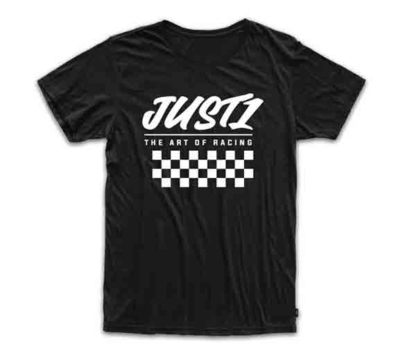 REMERA JUST 1 RETRO FLAG NEGRA TALLE L  [J00026]